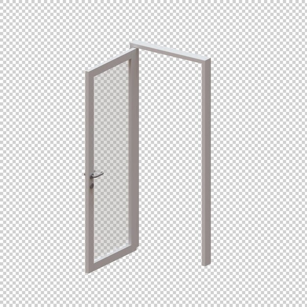 PSD porte en verre à cadre unique 3d render illustration élément 08