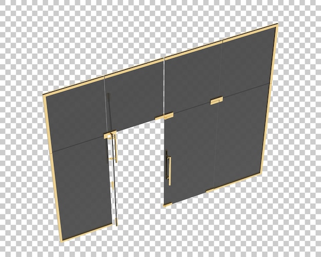 PSD portes en verre isolées sur fond transparent illustration de rendu 3d