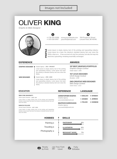 Portfolio De Curriculum Vitae Propre Et Moderne Ou Modèle De Curriculum Vitae