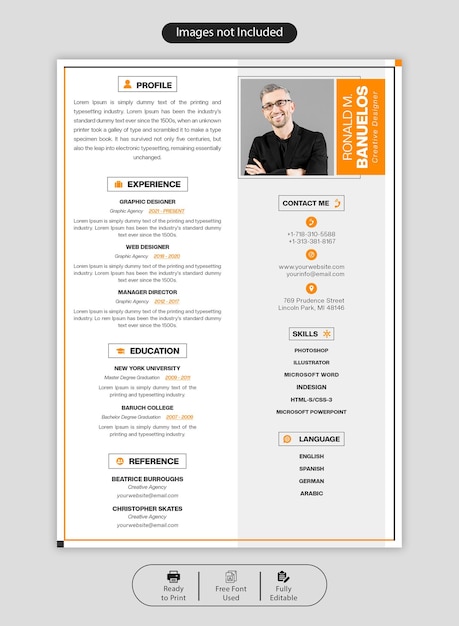 Portfolio De Cv Ou Modèle De Cv Propre Et Moderne De Psd