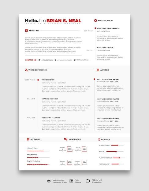 Portfolio De Cv Propre Et Moderne Ou Modèle De Cv