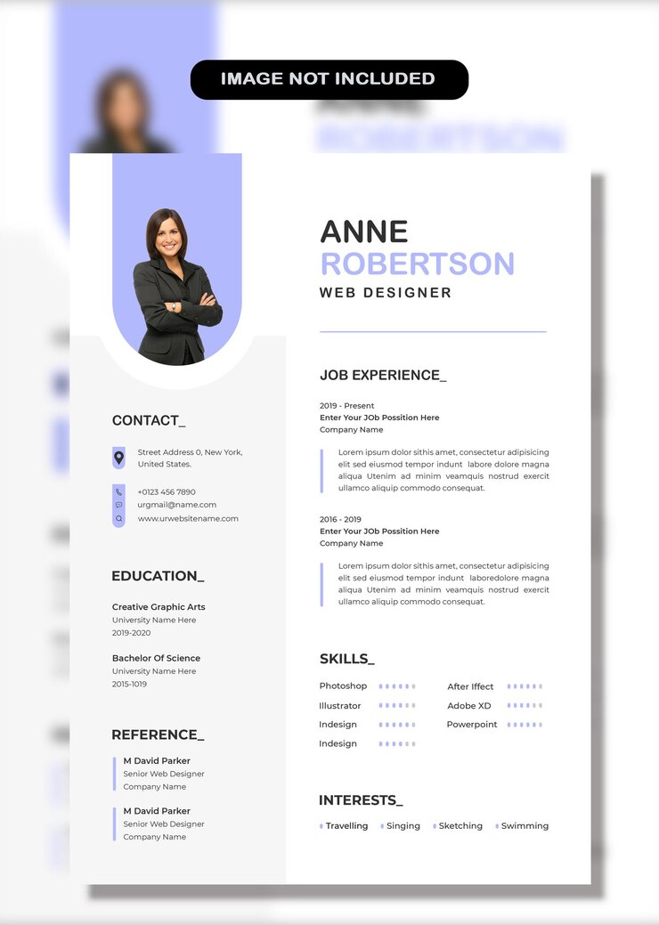 PSD portfolio di curriculum pulito e moderno o modello di cv