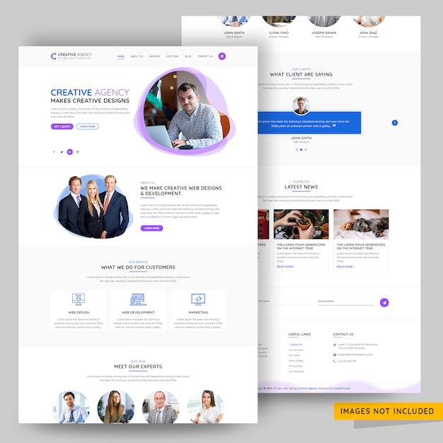 Portfólio e agência de design criativo landing page psd premium