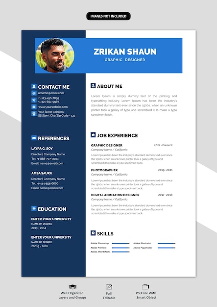 PSD portfolio ou modèle de cv