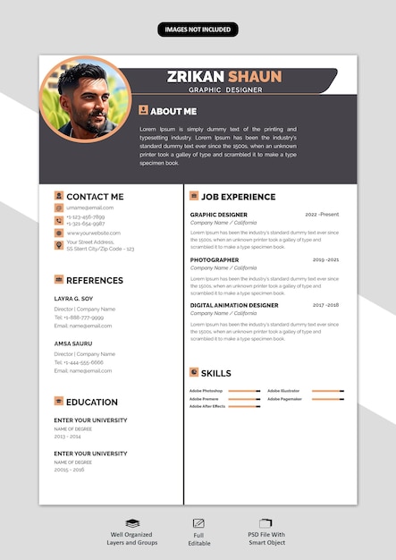 PSD portfólio ou modelo de cv