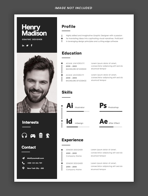 Portfolio propre et moderne ou modèle de CV