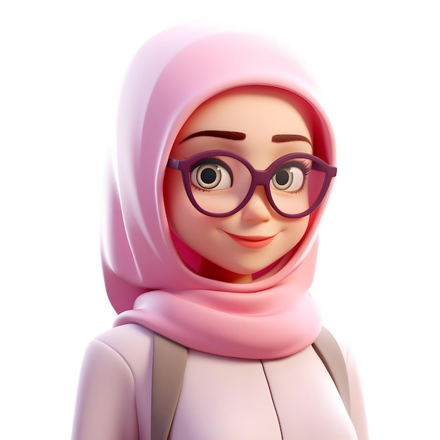 Porträt einer malaysischen frau avatar im hijab generative ki