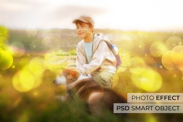 Porträt einer Person mit Bokeh-Effekt