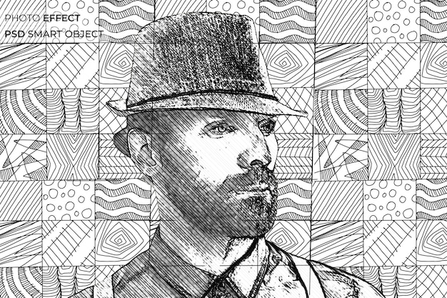 Porträt einer Person mit Mosaik-Effekt