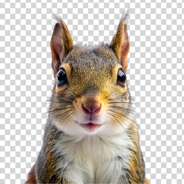 Porträt eines eichhörnchens auf durchsichtigem hintergrund