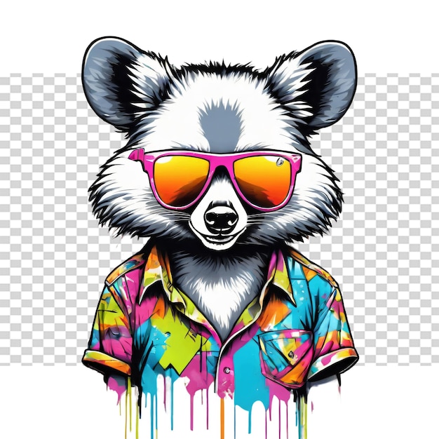 PSD porträt eines pandabären mit sonnenbrille