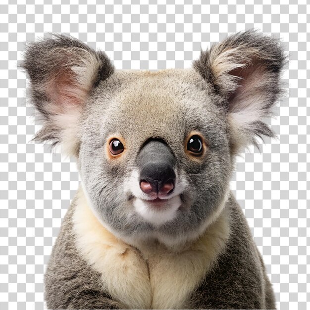 PSD porträt von koala, isoliert auf durchsichtigem hintergrund