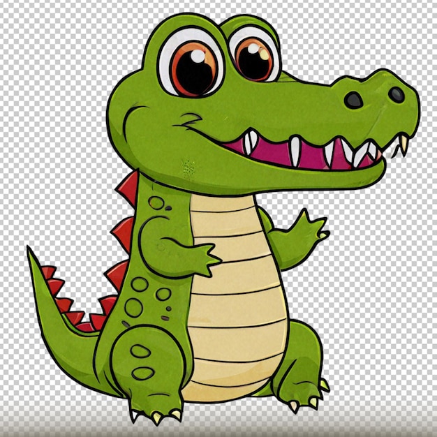 Porträt von Krokodil mit schwarzem Fuß, sichtbar im Isolierten auf durchsichtigem Hintergrund