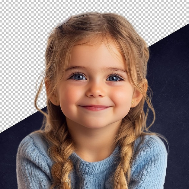 Le portrait d'une adorable petite fille