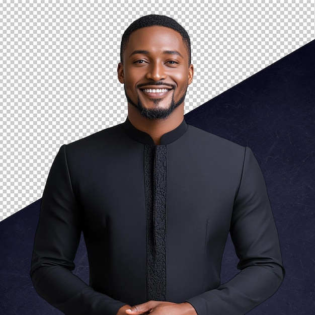 Le portrait d'un Africain souriant