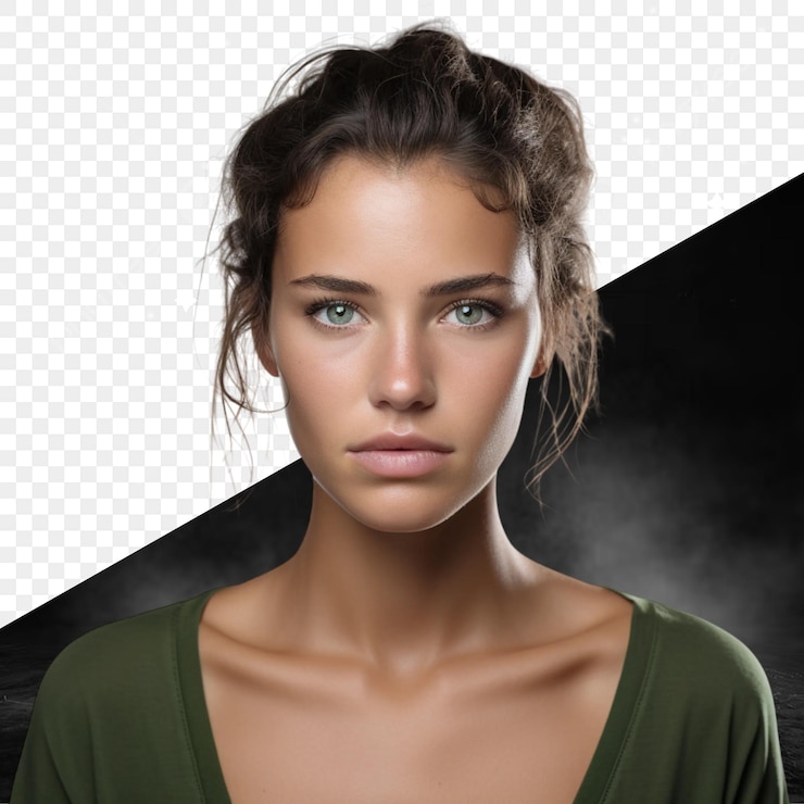 PSD le portrait d'une belle femme
