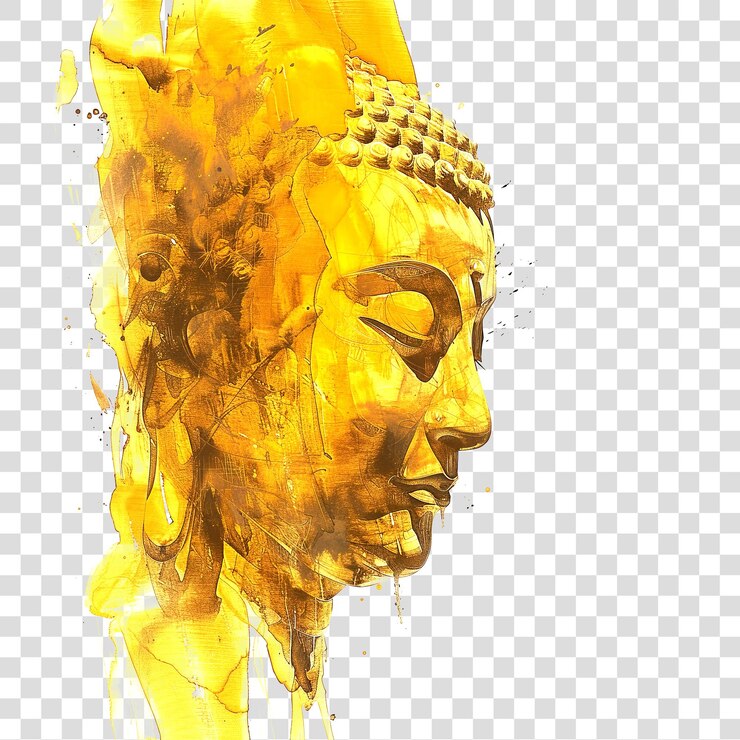 PSD portrait de bouddha en aquarelle isolé sur un fond transparent png