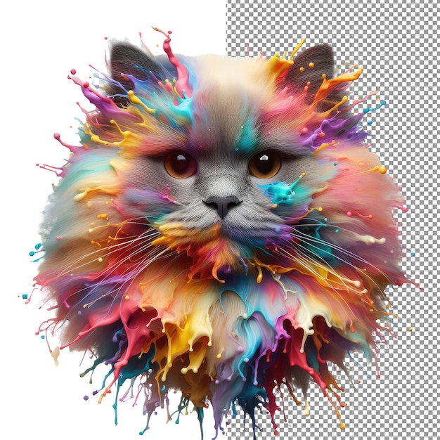 Le portrait de chat à éclaboussure coloré de KaleidoKitty