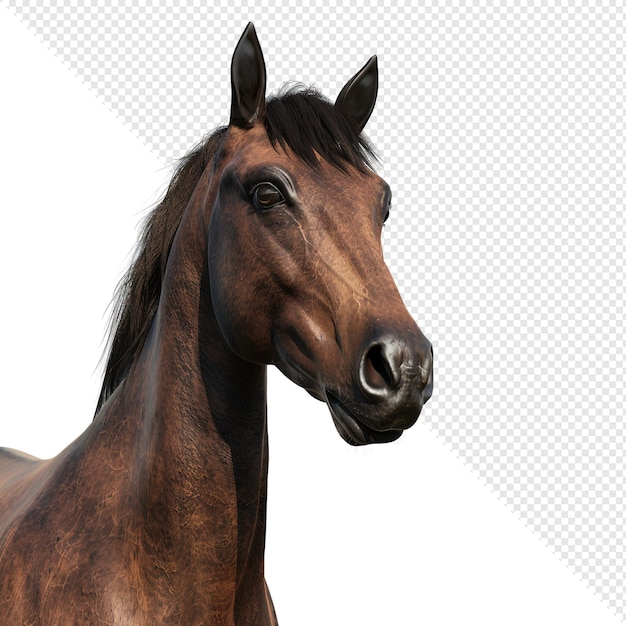 Portrait d'un cheval brun