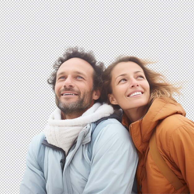 PSD portrait de couple heureux pour la publicité