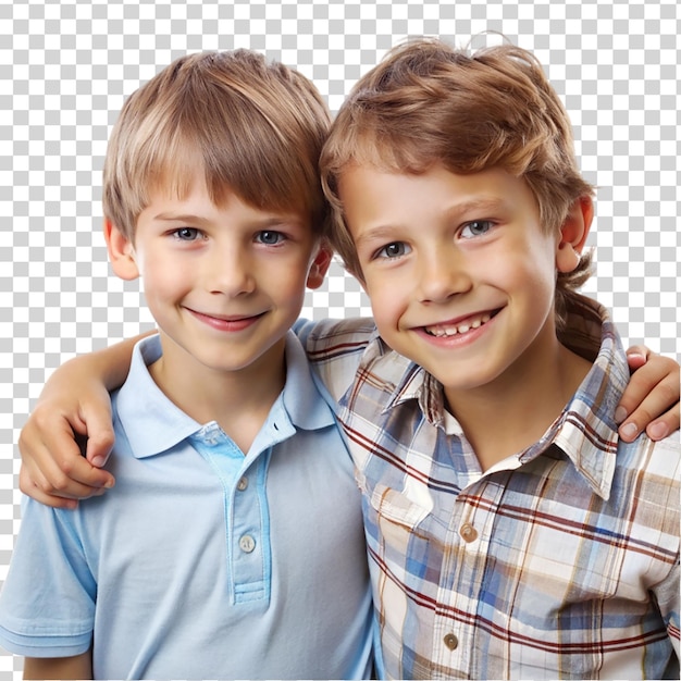 PSD portrait de deux amis sur un fond transparent