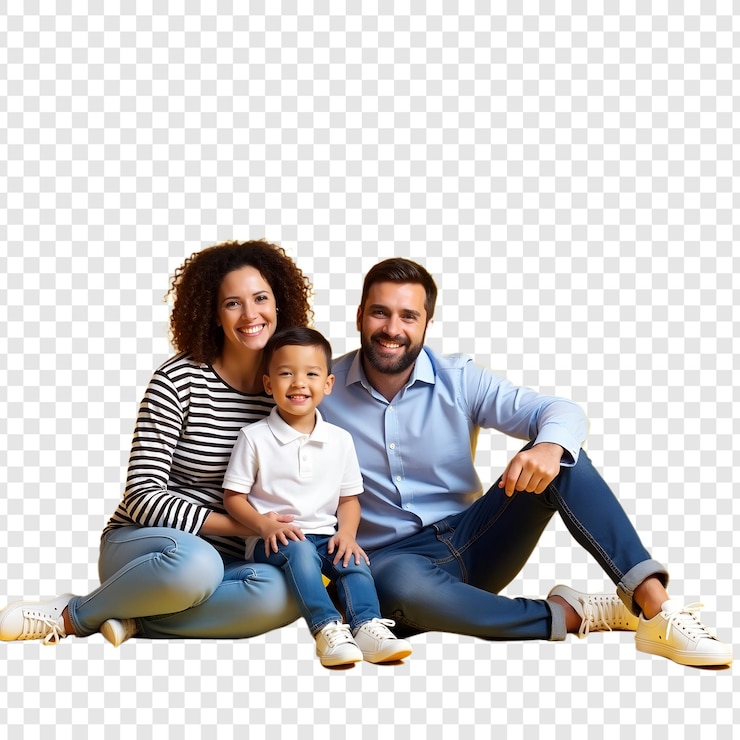 PSD un portrait de famille heureuse