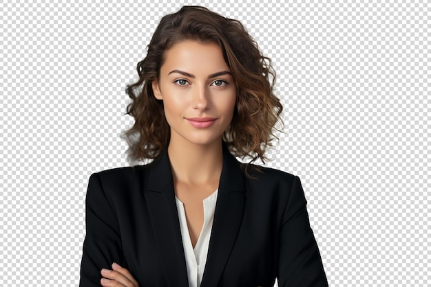 Portrait D'une Femme D'affaires Prospère Et Heureuse Isolée Sur Un Fond Transparent