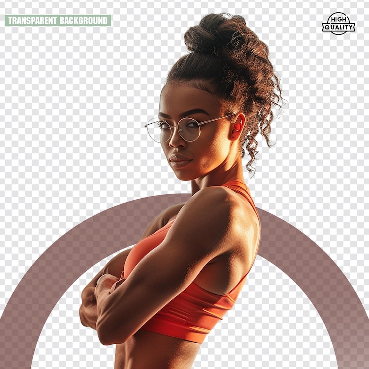 PSD portrait d'une femme asiatique avec un style d'exercice