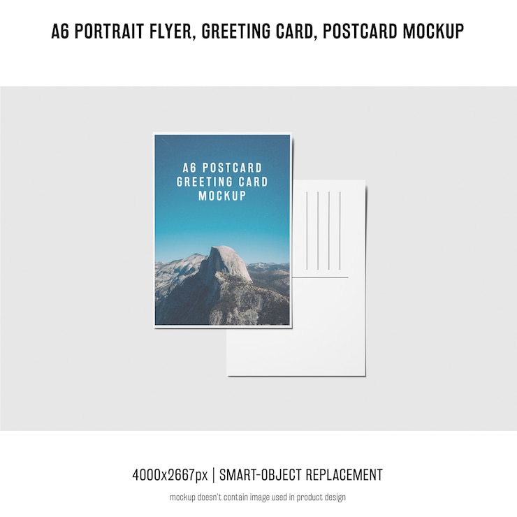 PSD portrait-flyer, postkarte, grußkartenmodell