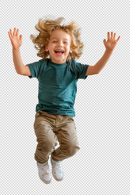 PSD portrait d'un garçon joyeux montrant le pouce en l'air, geste isolé sur le blanc