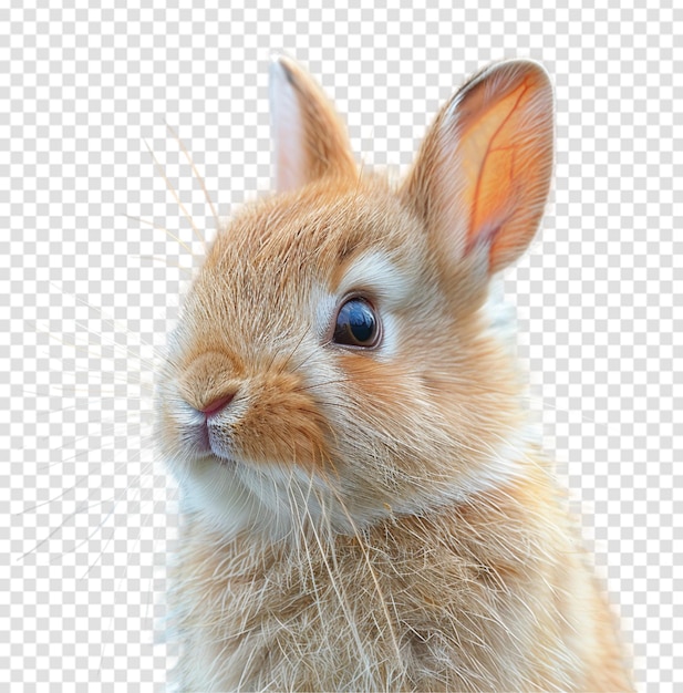 PSD portrait en gros plan d'un visage de lapin