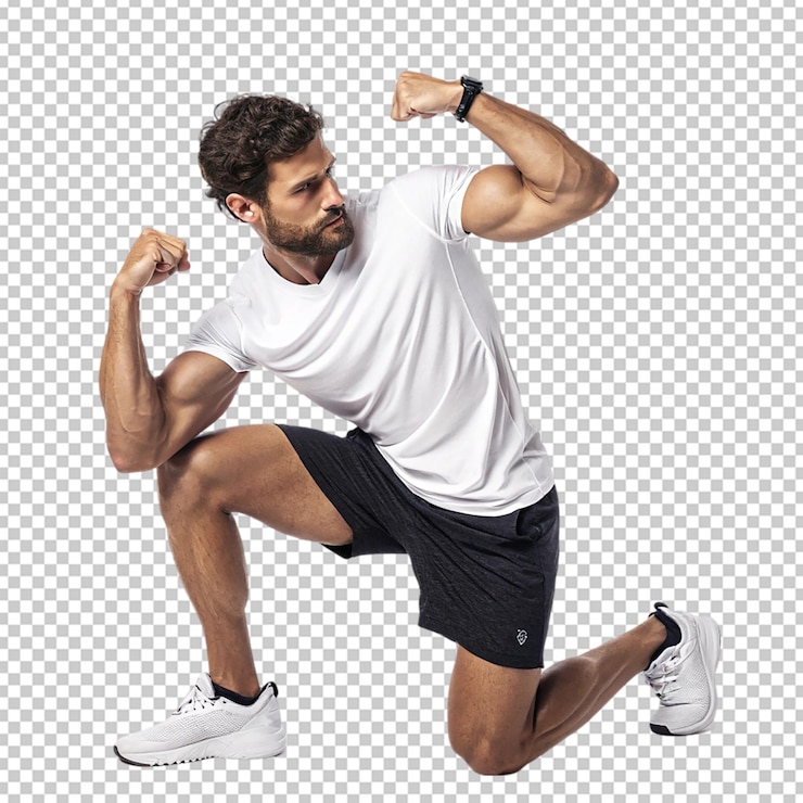 PSD portrait d'un homme musclé posant