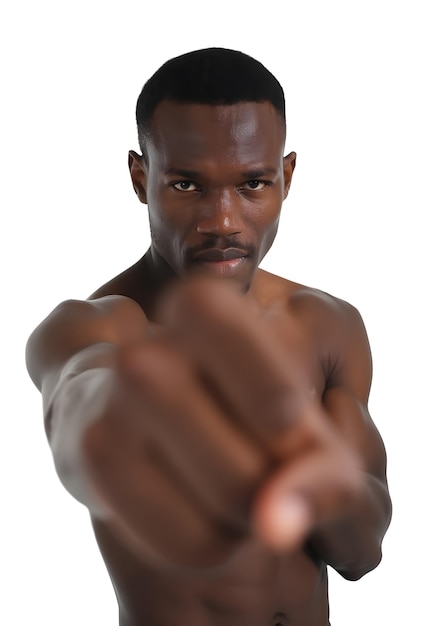 Portrait d'un homme noir d'âge moyen isolé