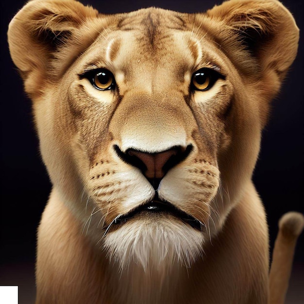 PSD portrait hyperréaliste d'un visage de lion nature de la faune animale isolée arrière-plan transparent