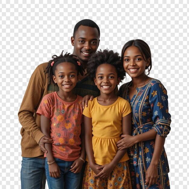 Portrait in voller Länge einer glücklichen jungen afrikanischen Familie
