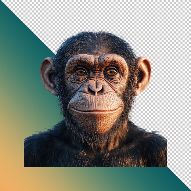 Portrait d'un jeune chimpanzé à l'expression douce