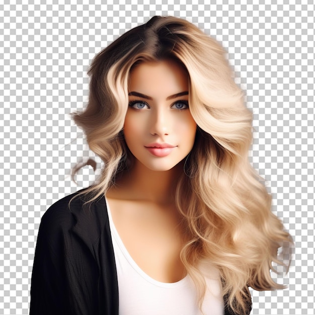 Portrait D'une Jeune Femme Aux Beaux Cheveux Blonds Et Souriante Belle Jeune Mannequin Suédoise