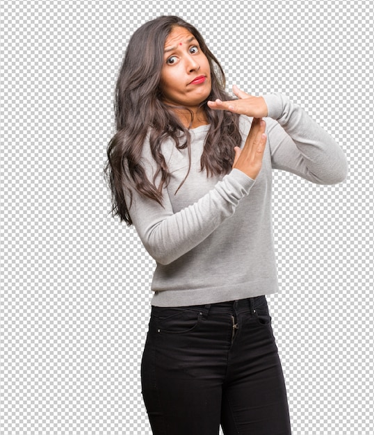 Portrait De Jeune Femme Indienne Fatiguée Et Ennuyée