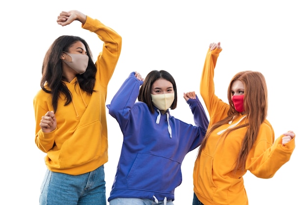 PSD portrait de jeune fille avec masque facial