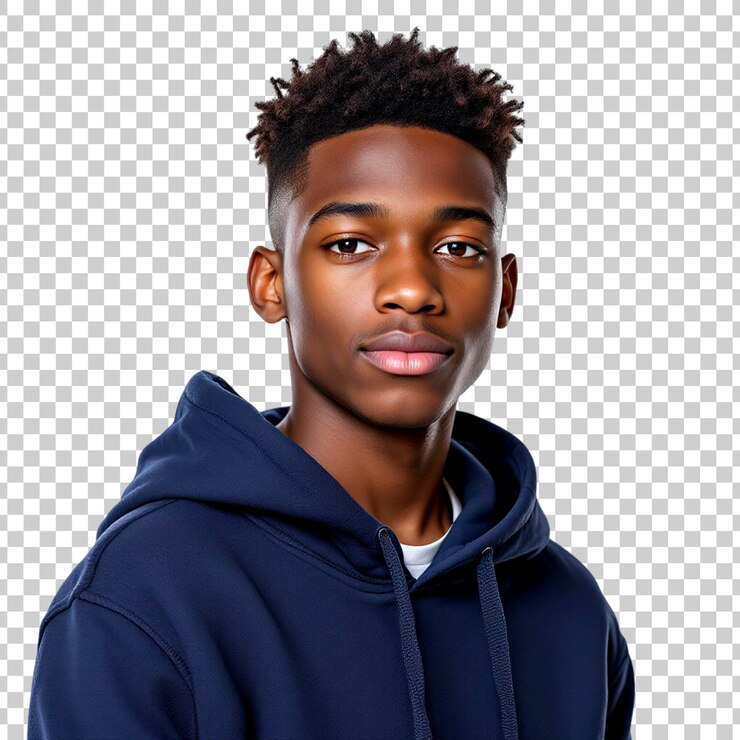 PSD le portrait d'un jeune homme noir