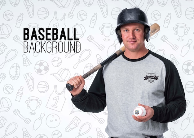 Portrait de joueur de baseball professionnel