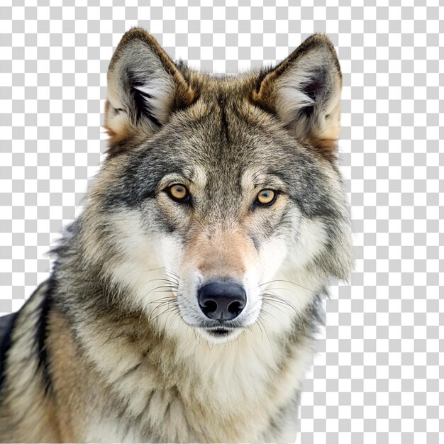 PSD portrait d'un loup isolé sur un fond transparent