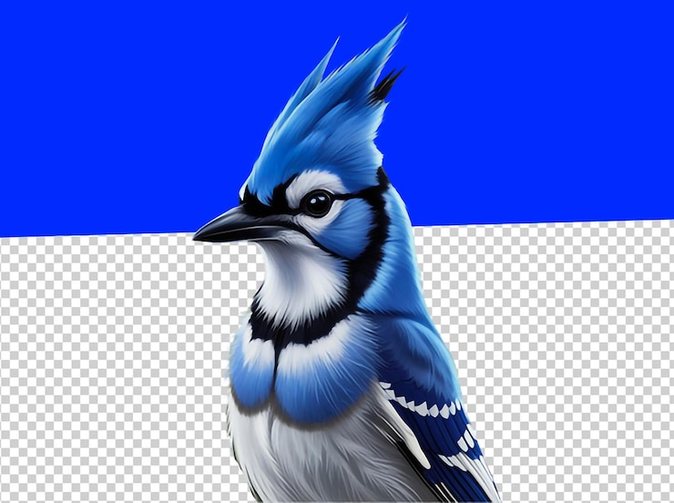 PSD le portrait de majestic blue jay