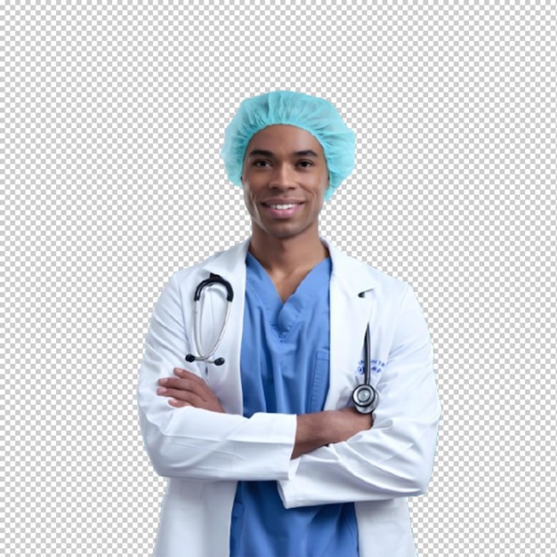 Portrait d'un médecin souriant dans un hôpital de PNG