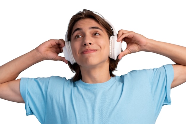 portrait of man teenager isolated