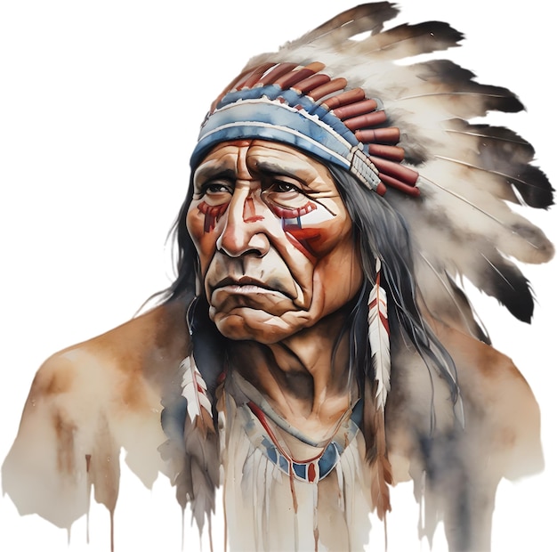 PSD portrait of a native american indian