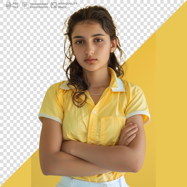 PSD portrait of sports woman on transparent background png