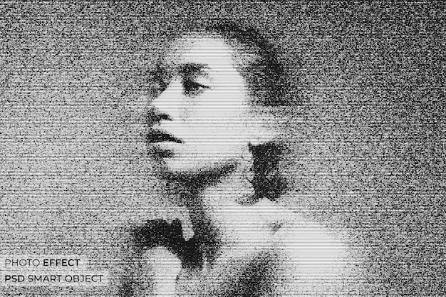 Portrait d'une personne avec des lignes de balayage de taches