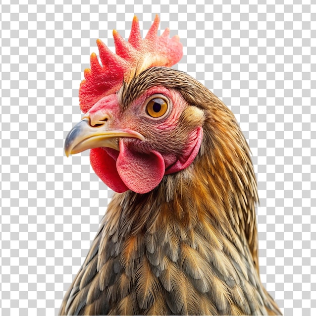 Portrait De Poule Isolée Sur Un Fond Transparent