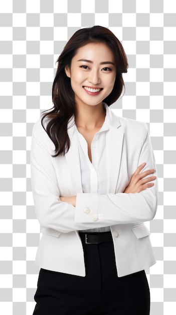 Portrait en PSD d'une femme d'affaires à fond transparent
